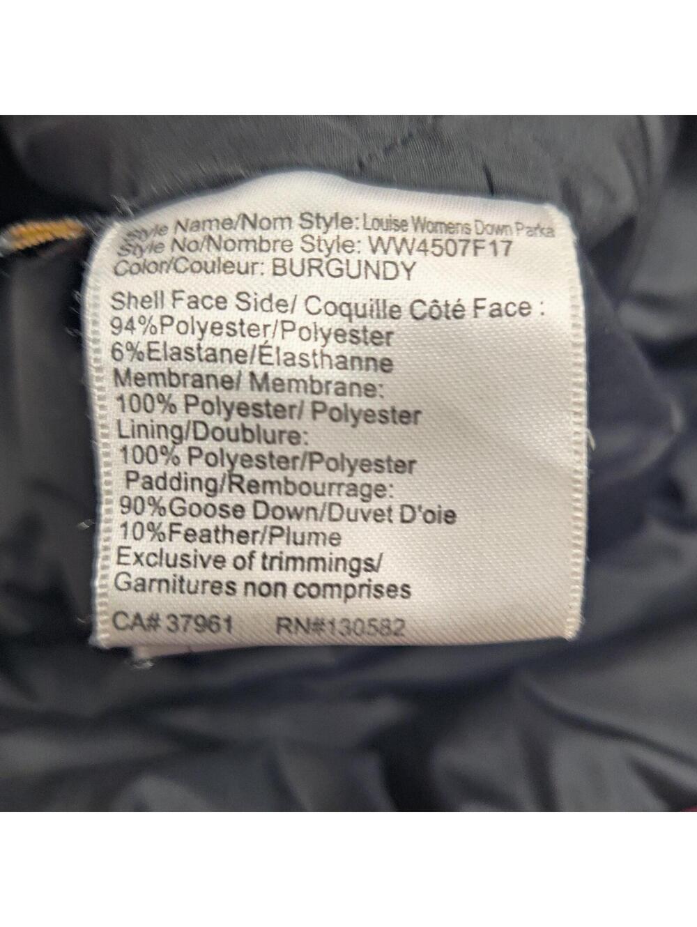 Woods Women’s Burgundy Winter Parka — Size Large - Picture 9 of 9